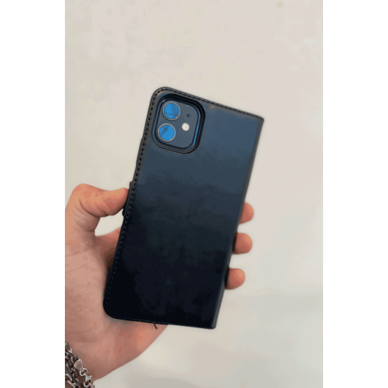iPhone XS Cüzdanlı Kapaklı Kılıf Kartlıklı Standlı Kopçalı